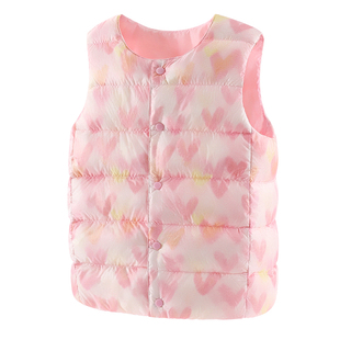 女童羽绒马甲秋冬2025新款洋气儿童外穿背心轻薄大童内搭马夹童装