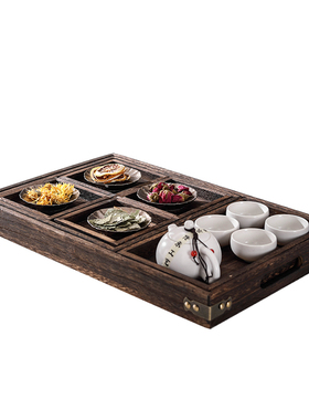 新中式复古茶盘茶具厨房橱柜搭配