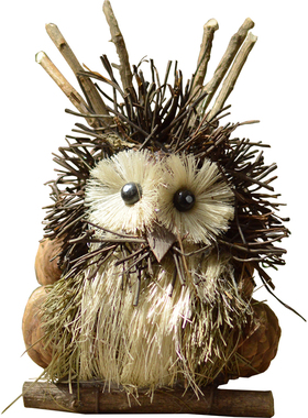 猫头鹰草编花园挂件拍摄手工艺品