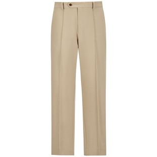 【老钱风】柏品羊毛直筒明裤线西裤男春季商务休闲通勤百搭长裤子