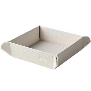 米立风物桌面收纳盒小型皮革托盘化妆首饰玄关钥匙杂物收纳小盒子