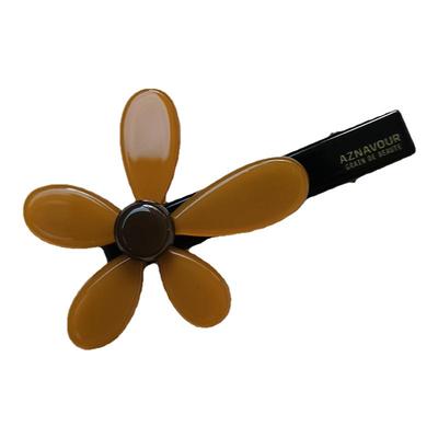 韩国进口GRAIN de BEAUTE/AZNAVOUR/AZ显白芥末黄花朵鸭嘴夹发夹