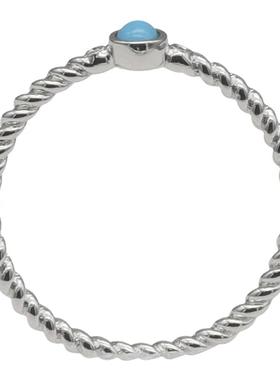 美艺尚女纯银简约绿松石戒指平价