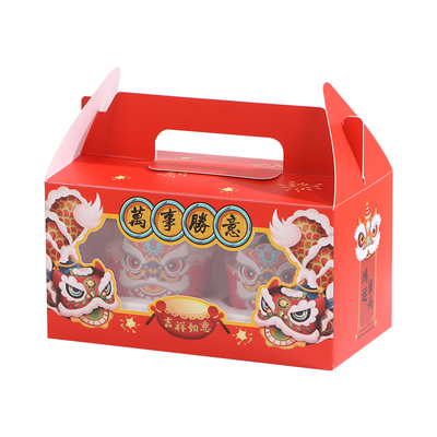 新年纸杯蛋糕盒新款透明开窗纸盒