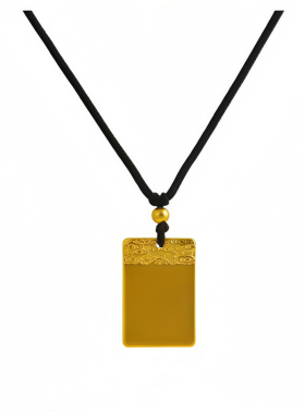 金店同款古法无事牌吊坠