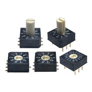 韩国旋转拨码开关小超薄UDR-10替科宝ECE圆达DIP贴片8421编码开关