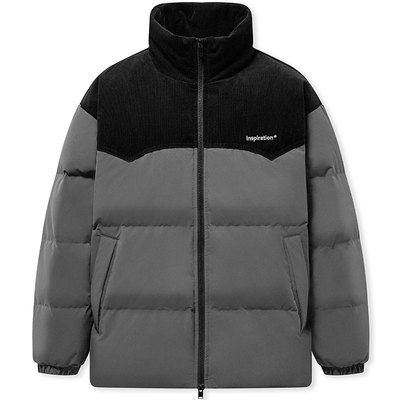 森马拼接灯芯绒外套厚款羽绒服男