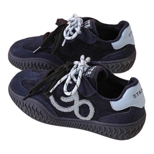 星期六鞋子女鞋冬2025新款加绒保暖棉鞋复古德训鞋超好看休闲鞋直