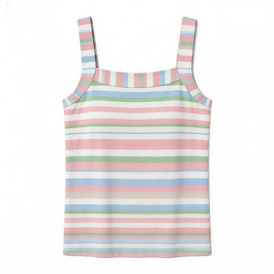 断码捡漏~夏季条纹女装专柜高档吊带上衣背心修身遮肉百搭上衣潮