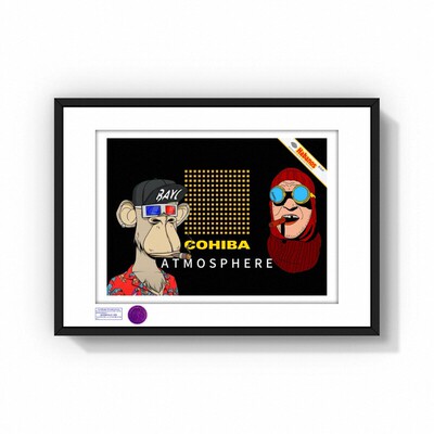 S5h正品限量版画 Cigar雪茄Cohiba高希霸 & 元宇宙 无聊猿 装饰画