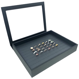 金银珠宝首饰黄金库存托盘PU皮展示戒指手镯项链吊坠收纳盒高档