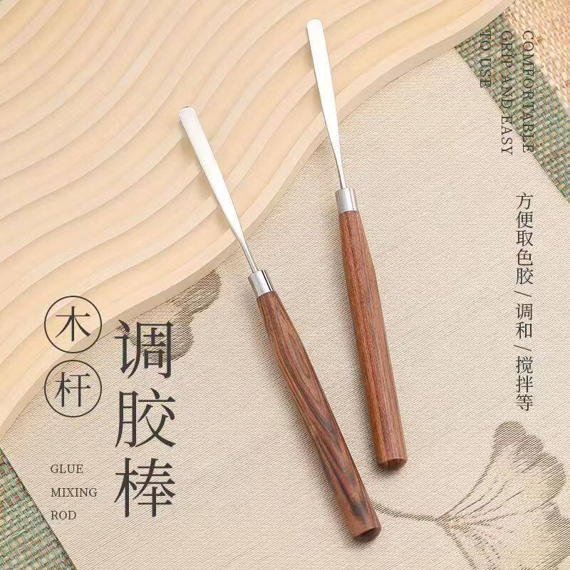 美甲檀木调胶棒日系超薄指甲油胶调和晕染光疗胶搅拌棒店专用工具