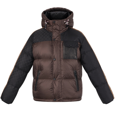 zouk美式趣味字母压花贴袋羽绒服