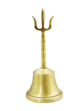 黄铜道家三清帝钟手摇铃摆件