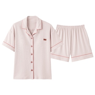 浪莎睡衣情侣装夏季纯棉短袖短裤男士薄款夏天一男一女家居服套装