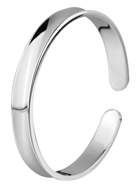 简约999足银凹面抛光手镯男女款