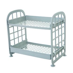 简约桌面双层置物架家用塑料收纳架厨房小型收纳架桌面储物整理架