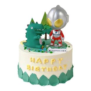 网红大头超人儿童生日蛋糕装饰摆件周岁生日派对怪兽超人英雄插牌