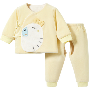 新生婴儿衣服春秋冬初生0夹棉3月冬装保暖分体棉衣套装宝宝棉服