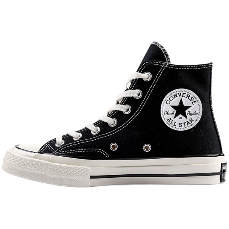 Converse匡威1970S三星标帆布鞋黑色高帮黑低帮162058c 162050c