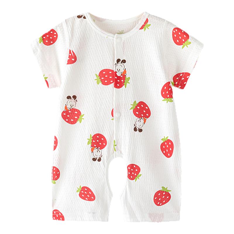 【断码清仓】巴布豆婴儿衣服宝宝连体衣夏天薄款空调服纯棉包屁衣