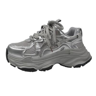 超火松糕老爹鞋女秋冬季透气网面