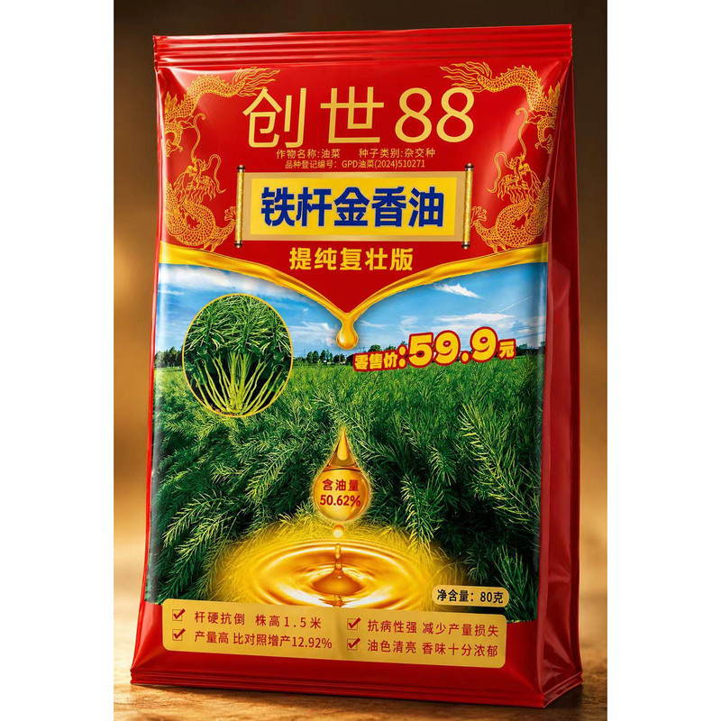 铁杆金香优高产杂交油菜种子抗病抗到强含油高出油高可机收