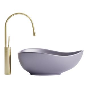 金属感霞光紫陶瓷台上盆卫生间家用加深洗脸盆阳台洗手盆酒店单盆