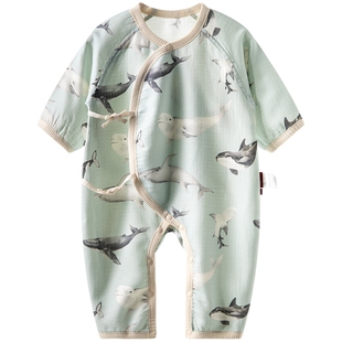 【鲸灵洄游记】aqpa爱帕宝宝儿童夏季绑带连体衣婴幼儿新生儿哈衣