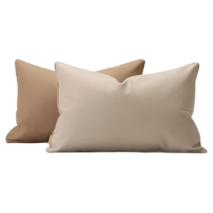 纯色方形沙发抱枕套不含芯客厅轻奢高级感皮质腰枕床上靠背靠靠枕