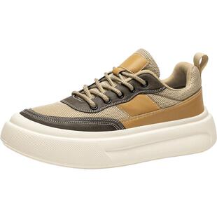 男鞋2026春季新款透气高级感百搭休闲板鞋青少年厚底增高运动潮鞋