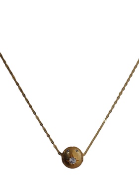 astudio纯银星芒鎏金幸运球项链