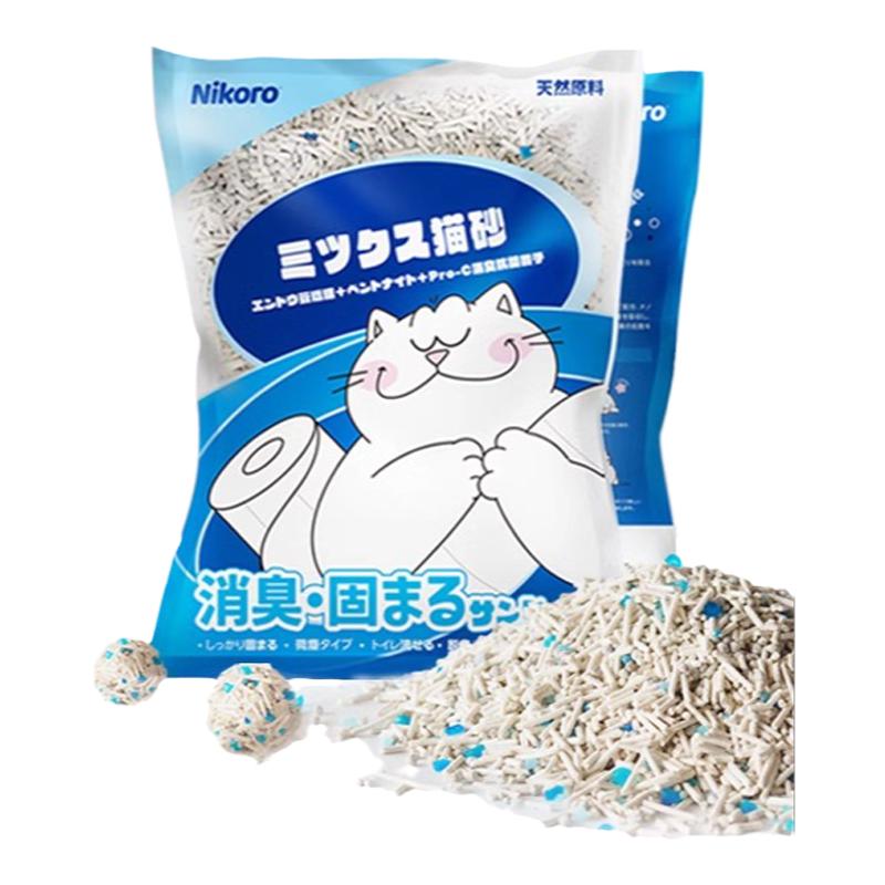 Nikoro妮可露混合猫砂豆腐砂膨润土猫砂抑菌除臭无尘结团15kg/6包