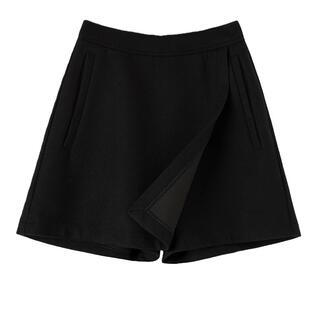 晚白2025年秋冬新款高腰绵羊毛小个子裙裤显瘦短裤配靴子女外穿