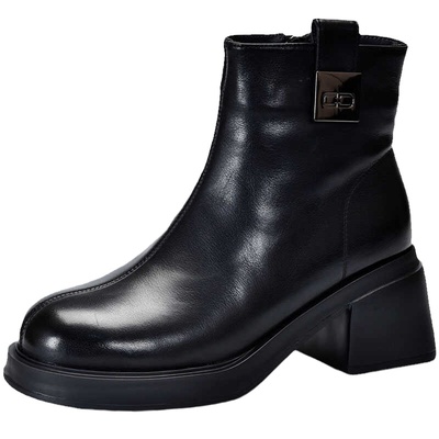 舒适女靴短靴四起哥手工真皮增高