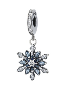 潘家风格纯银雪花吊饰复古银饰品