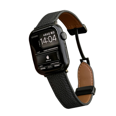 s11真皮荔枝纹磁吸表带适用苹果