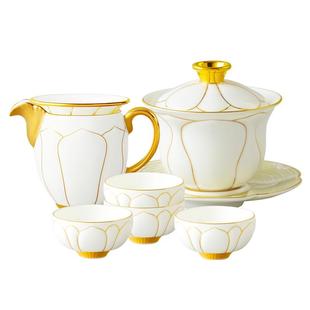 永丰源盛世玉兰8头/9头茶具陶瓷功夫茶杯套装