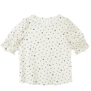 歌莉娅上衣法式小众夏装短袖冰丝小衫同款女士通勤衬衫1B4R3I060