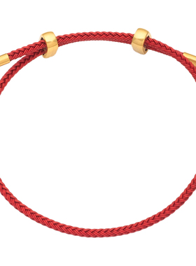 穿黄金红绳手链自由diy防水钢丝手绳可调节穿周某某转运珠情侣款