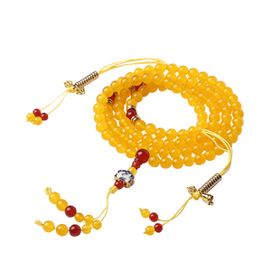 天然黄玉髓红玛瑙佛珠手串  108棵绿玛瑙念珠手持  男女饰品包邮