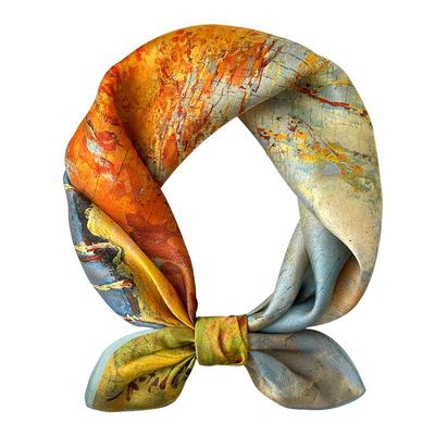 真丝桑蚕丝小方巾丝巾搭配衬衫