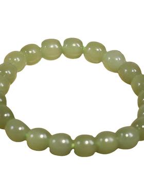 油青和田玉单圈手链送证