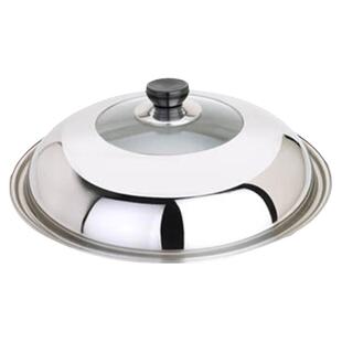 锅盖加厚可视不锈钢化玻璃组合盖炒锅蒸锅盖耐摔通用锅盖24-38cm