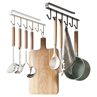 厨房置物架无痕免打孔挂钩一排橱柜门挂架挂钩架悬挂式收纳整理架