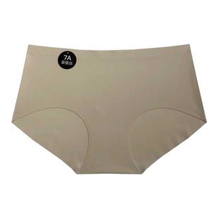 美拉德奶皮冰丝无痕内裤女中腰7A桑蚕丝一片式舒适透气运动三角裤