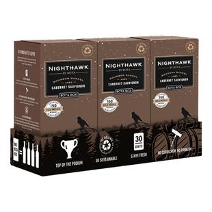 3盒整箱3L勃塔夜鹰波本桶陈酿赤霞珠红葡萄酒原装进口盒装红酒