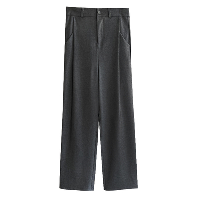 2024秋冬新款休闲羊毛阔腿西装裤