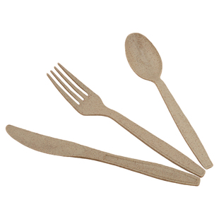 一次性餐刀叉勺餐叉环保可降解餐具叉子汤勺饭勺环保麦秆长柄勺子