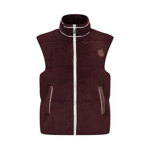 RARE威雅女装秋冬新款针梭拼接酒红休闲羽绒马甲RR2246192719